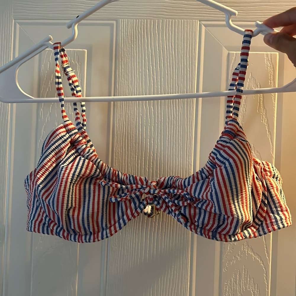 red white & blue striped bathing suit top!